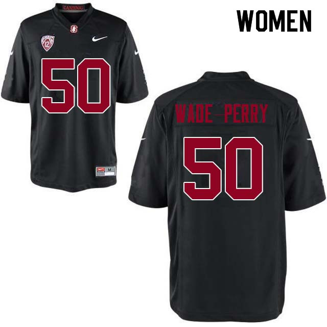 Women Stanford Cardinal #50 Dalyn Wade-Perry College Football Jerseys Sale-Black - Click Image to Close